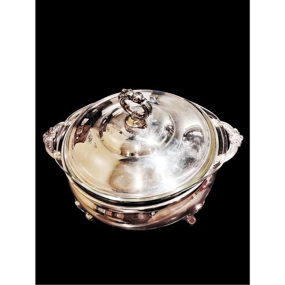 Vintage Poole Silver Company Silver Casserole Serving Dish - Picture 2 of 10